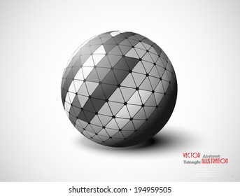 Vector abstract ball / sphere / of triangles