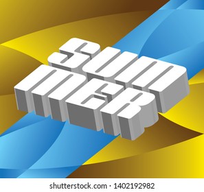 Vector Abstract banner with 3D Type, "Summer" element