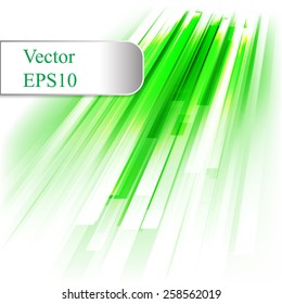 Vector abstract banner background in green colors in business style with rays