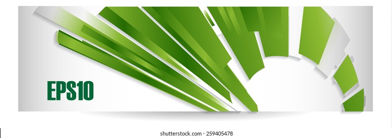 Vector abstract banner background in green colors in business style