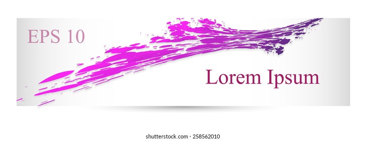 Vector abstract banner background in purple and violet colors and splash effect