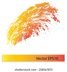 Vector abstract banner background in red, orange and yellow colors and splash explode effect
