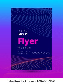 vector abstract banner with colored lines in one plane on a dark background