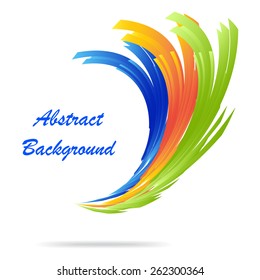 Vector abstract banner creative background in bright blue, green, yellow, orange colors in creative concept business modern design for header, web, card and other graphic with copy space for text.