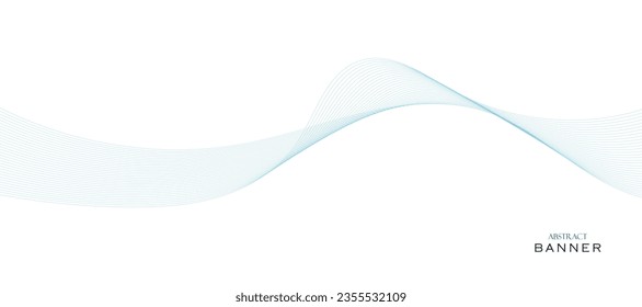 Vector abstract banner design. Fluid vector shaped background. Classic  banner template pattern for social media and web sites. Blue wavy lines. Wave banner.