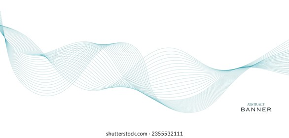 Vector abstract banner design. Fluid vector shaped background. Classic  banner template pattern for social media and web sites. Blue wavy lines. Wave banner.