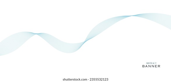 Vector abstract banner design. Fluid vector shaped background. Classic  banner template pattern for social media and web sites. Blue wavy lines. Wave banner.