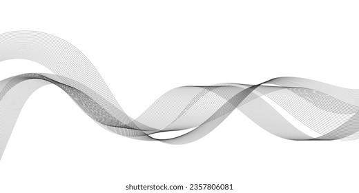 Abstraktes Vektorbanner-Design. Fluid-Vektorform-Hintergrund. Klassische Bannermuster für Social Media und Webseiten. Graue Wavy-Linien. Wellenbanner