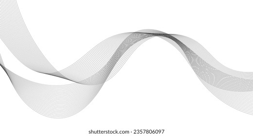 Diseño de pancartas abstractas vectoriales. Fondo en forma de vector fluido. Patrón clásico de patrón de banner para medios sociales y sitios web. Líneas onduladas grises. Banner de onda