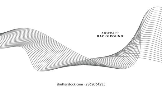 Vector abstract banner design. Fluid vector shaped background. Classic banner template pattern for social media and web sites. Gray wavy lines. Wave banner
