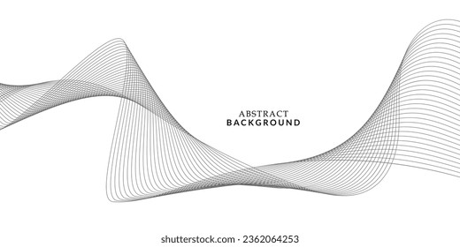Vector abstract banner design. Fluid vector shaped background. Classic banner template pattern for social media and web sites. Gray wavy lines. Wave banner