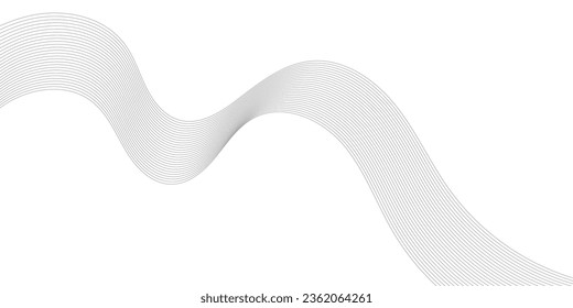 Abstraktes Vektorbanner-Design. Fluid-Vektorform-Hintergrund. Klassische Bannermuster für Social Media und Webseiten. Graue Wavy-Linien. Wellenbanner