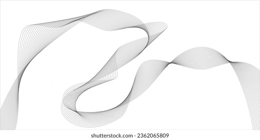 Vector abstract banner design. Fluid vector shaped background. Classic banner template pattern for social media and web sites. Gray wavy lines. Wave banner