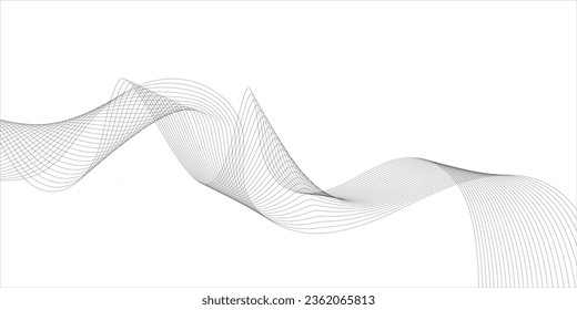 Vector abstract banner design. Fluid vector shaped background. Classic banner template pattern for social media and web sites. Gray wavy lines. Wave banner
