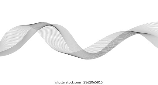 Vector abstract banner design. Fluid vector shaped background. Classic banner template pattern for social media and web sites. Gray wavy lines. Wave banner
