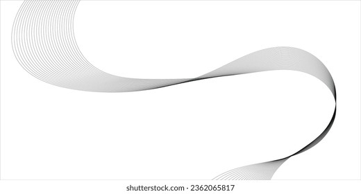 Diseño de pancartas abstractas vectoriales. Fondo en forma de vector fluido. Patrón clásico de patrón de banner para medios sociales y sitios web. Líneas onduladas grises. Banner de onda
