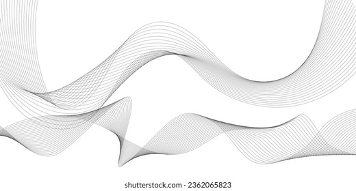 Vector abstract banner design. Fluid vector shaped background. Classic banner template pattern for social media and web sites. Gray wavy lines. Wave banner