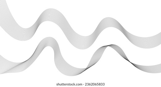 Diseño de pancartas abstractas vectoriales. Fondo en forma de vector fluido. Patrón clásico de patrón de banner para medios sociales y sitios web. Líneas onduladas grises. Banner de onda