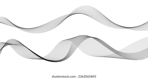 Abstraktes Vektorbanner-Design. Fluid-Vektorform-Hintergrund. Klassische Bannermuster für Social Media und Webseiten. Graue Wavy-Linien. Wellenbanner
