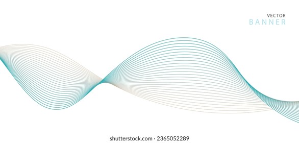 Vector abstract banner design. Fluid vector shaped background. Classic banner template pattern for social media and web sites. Blue wavy lines. Wave banner.