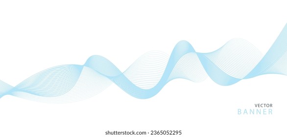 Diseño de pancartas abstractas vectoriales. Fondo en forma de vector fluido. Patrón clásico de patrón de banner para medios sociales y sitios web. Líneas onduladas azules. Banner de oleada.
