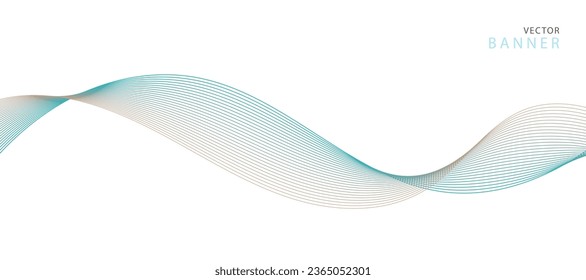 Diseño de pancartas abstractas vectoriales. Fondo en forma de vector fluido. Patrón clásico de patrón de banner para medios sociales y sitios web. Líneas onduladas azules. Banner de oleada.
