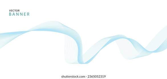 Vector abstract banner design. Fluid vector shaped background. Classic banner template pattern for social media and web sites. Blue wavy lines. Wave banner.