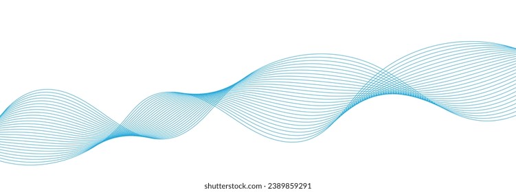 Vector abstract banner design. Fluid vector shaped background. Classic banner template pattern for social media and web sites. Blue wavy lines. Wave banner.