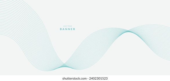 Vector abstract banner design. Fluid vector shaped background. Classic banner template pattern for social media and web sites. Blue wavy lines. Wave b