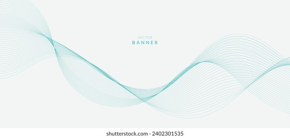 Diseño de pancartas abstractas vectoriales. Fondo en forma de vector fluido. Patrón clásico de patrón de banner para medios sociales y sitios web. Líneas onduladas azules. Onda b