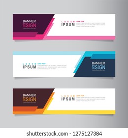 Vector abstract banner design template. Collection of web banner template. Abstract geometric web design banner template. can used for header, footer, layout, letterhead, landing page.