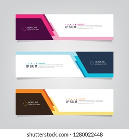 Vector abstract banner design template. Collection of web banner template. Abstract geometric web design banner template. can used for header, footer, layout, letterhed, landing page.