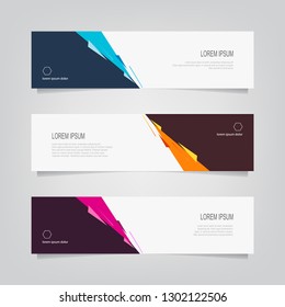 Vector abstract banner design template. Collection of web banner template. Abstract geometric web design banner template. can used for header, footer, layout, letterhed, landing page.