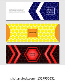 Vector abstract banner design template with hexagonal shapes. can used for header, footer, layout, letterhead, landing page