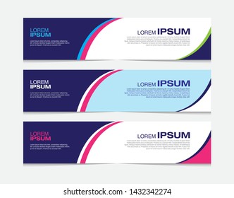 Vector abstract banner design template. Collection of web banner template. Can used for header, footer, layout, letterhed, landing page