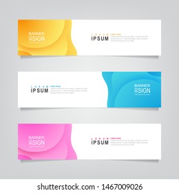 Vector abstract banner design template. Collection of web banner template. Abstract geometric web design banner template. Fluid gradient for minimal banners, letterhead, story board, flyer, poster.