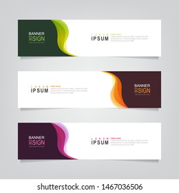 Vector abstract banner design template. Collection of web banner template. Abstract geometric web design banner template. Fluid gradient for minimal banners, letterhead, story board, flyer, poster.