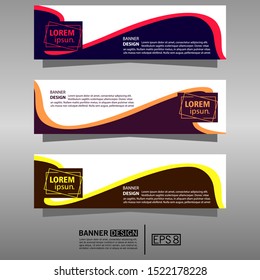 Vector abstract banner design template. Collection of web banner template. Abstract web design banner template. can used for header, footer, layout, letterhed, landing page.