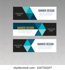 Vector Abstract Banner Design Template Geometric Header Website Concept For Business.