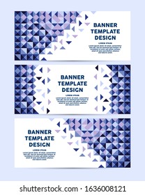 Vector abstract banner design template.  Abstract geometric web design banner template with triangles. Header, lay out for web page. 