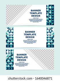 Vector abstract banner design template.  Abstract geometric web design banner template with triangles. Header, lay out for web page. 