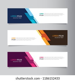 Vector abstract banner design web template. Collection of web banner template. Abstract geometric web design banner template isolated on grey background. Header - landing page Web Design Elements