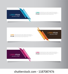 Vector abstract banner design web template. Collection of web banner template. Abstract geometric web design banner template isolated on grey background. Header - landing page Web Design Elements