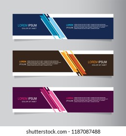 Vector abstract banner design web template. Collection of web banner template. Abstract geometric web design banner template isolated on grey background. Header - landing page Web Design Elements