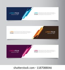 Vector abstract banner design web template. Collection of web banner template. Abstract geometric web design banner template isolated on grey background. Header - landing page Web Design Elements