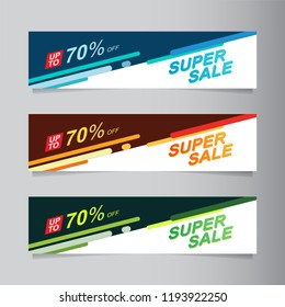 Vector abstract banner design web template. Sale banner design