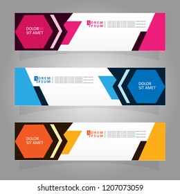 Vector abstract banner design web template. Modern vector design