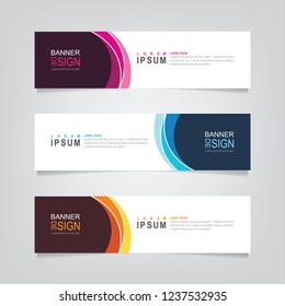 Vector abstract banner design web template. Abstract geometric design banner web template on grey background. Header footer Web Design Elements. Collection of web banner template