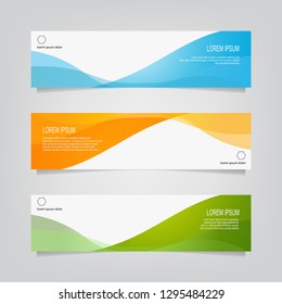 Vector abstract banner design web template. Abstract wavy geometric banner. Trendy gradient shapes composition. can used for header, footer, layout, letterhed, landing page.