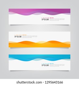 Vector abstract banner design web template. Abstract wavy geometric banner. Trendy gradient shapes composition. can used for header, footer, layout, letterhed, landing page.